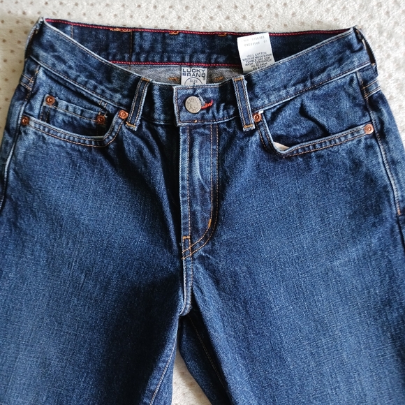 Vintage 90's Lucky Brand wideleg Jeans Size 4 dark wash - Picture 14 of 15